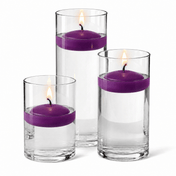 Cylinder Vase Centerpiece & Richland 3" Floating Candles Set of 36 - Purple - thumbnail number 2