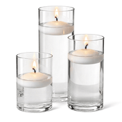 Cylinder Vase Centerpiece & Richland 3" Floating Candles Set of 36 - White - thumbnail number 2