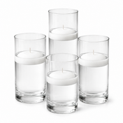 Eastland  Cylinder Vase Centerpiece & Richland 3" Floating Candles Set of 8 - White - thumbnail number 2