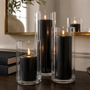 Richland Pillar Candles & Cylinder Vases Set of 3 - Black - thumbnail number 7