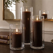 Richland Pillar Candles & Cylinder Vases Set of 3 - Brown - thumbnail number 7