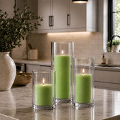 Richland Pillar Candles & Cylinder Vases Set of 12 - Green - thumbnail number 6