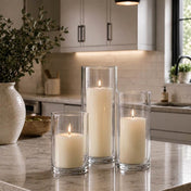 Richland Pillar Candles & Cylinder Vases Set of 3 - Light Ivory - thumbnail number 6