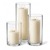 Richland Pillar Candles & Cylinder Vases Set of 3 - Light Ivory - thumbnail number 2
