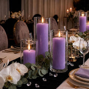 Richland Pillar Candles & Cylinder Vases Set of 3 - Lavender - thumbnail number 6