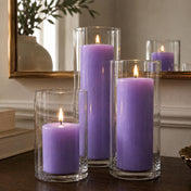 Richland Pillar Candles & Cylinder Vases Set of 3 - Lavender - thumbnail number 7