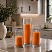 Richland Pillar Candles & Cylinder Vases Set of 3 - Orange - thumbnail number 8