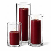 Richland Pillar Candles & Cylinder Vases Set of 3 - Red - thumbnail number 2