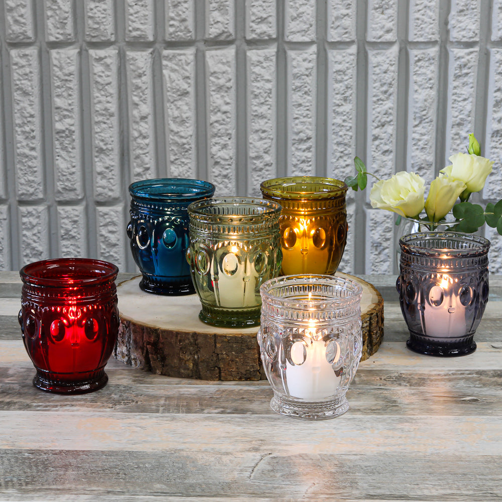 Richland Vintage Charm Candle Holder Purple Set of 6 Quick Candles