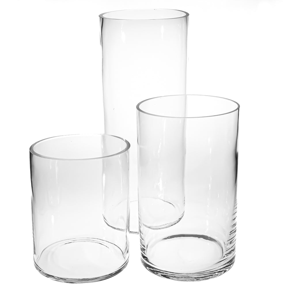 Richland 5" Wide Cylinder Vase 6", 8", 12" Set of 3