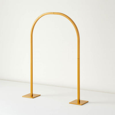23" Gold Metal Wedding Cake Chiara Arch Centerpiece – Rounded Top Flower Stand Frame with Detachable Base - thumbnail number 1