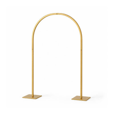 23" Gold Metal Wedding Cake Chiara Arch Centerpiece – Rounded Top Flower Stand Frame with Detachable Base - thumbnail number 1