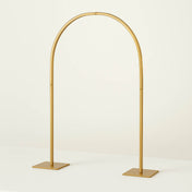 35" Gold Metal Wedding Cake Chiara Arch Centerpiece – Rounded Top Flower Stand Frame with Detachable Base - thumbnail number 1