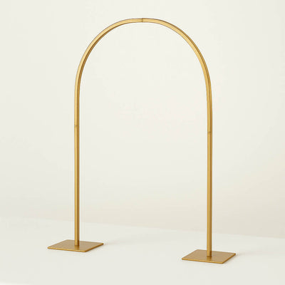 35" Gold Metal Wedding Cake Chiara Arch Centerpiece – Rounded Top Flower Stand Frame with Detachable Base