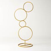 3ft Gold Metal 4-Tier Hoop Pillar Stand – Wedding Wreath Arch and Table Centerpiece - thumbnail number 1