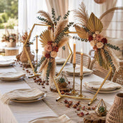 Geometric Gold Hexagon Table Arch 21" – Metal Self-Standing Wedding Flower Balloon Frame - thumbnail number 5