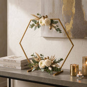 Geometric Gold Hexagon Table Arch 21" – Metal Self-Standing Wedding Flower Balloon Frame - thumbnail number 8