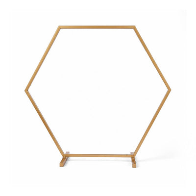 Geometric Gold Hexagon Table Arch 21" – Metal Self-Standing Wedding Flower Balloon Frame - thumbnail number 1
