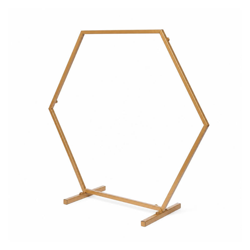 Geometric Gold Hexagon Table Arch 21" – Metal Self-Standing Wedding Flower Balloon Frame - thumbnail number 2