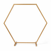 Geometric Gold Hexagon Table Arch 24" – Metal Self-Standing Wedding Flower Balloon Frame - thumbnail number 1