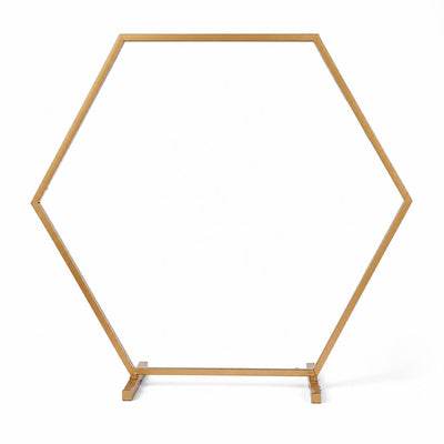 Geometric Gold Hexagon Table Arch 24" – Metal Self-Standing Wedding Flower Balloon Frame - thumbnail number 1
