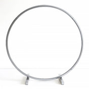 Silver Metal Hoop Wreath Centerpiece 24" – Round Arch Table Display for Weddings and Events - thumbnail number 1