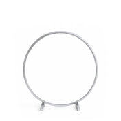 Silver Metal Hoop Wreath Centerpiece 24" – Round Arch Table Display for Weddings and Events - thumbnail number 1