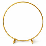 36 inch gold round hoop wedding centerpiece metal self-standing frame - thumbnail number 1