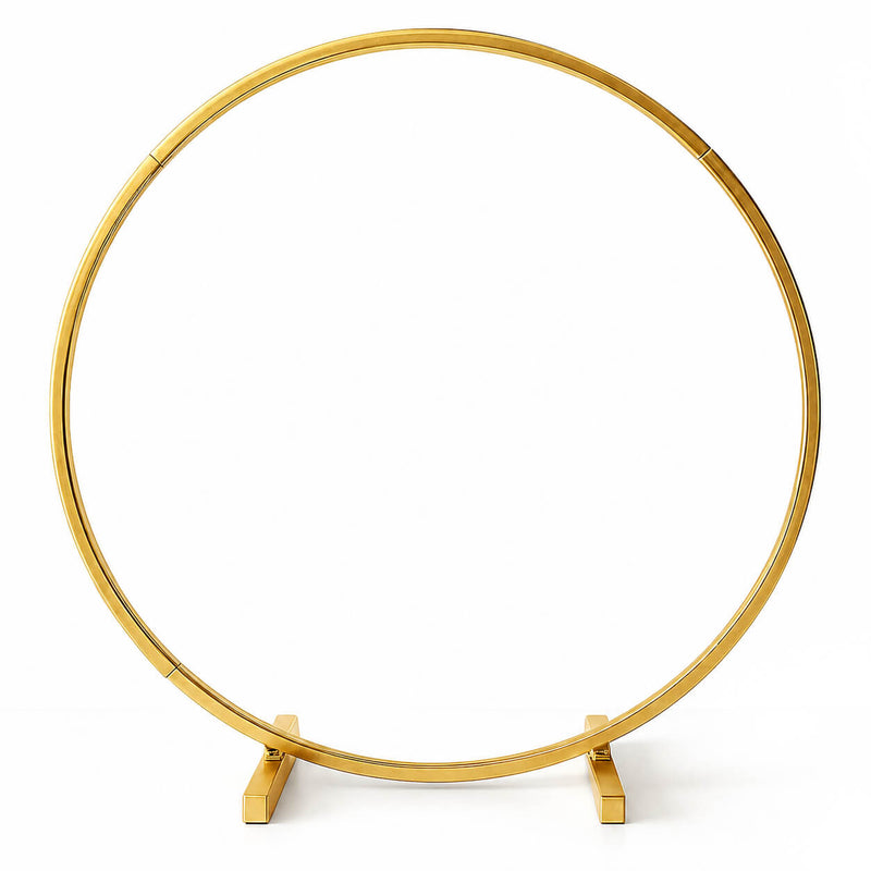 36 inch gold round hoop wedding centerpiece metal self-standing frame - thumbnail number 1