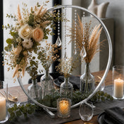 Silver Metal Hoop Wreath Centerpiece 24" – Round Arch Table Display for Weddings and Events - thumbnail number 8