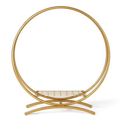 Double Frame Metal Hoop Centerpiece 24" Gold – Wedding Flower Stand for Cake Table Décor - thumbnail number 1