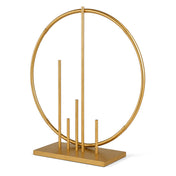 Gold Metal Floral Hoop Centerpiece 24" Round – Self-Standing Wedding Table Arch Frame with Pillars - thumbnail number 2