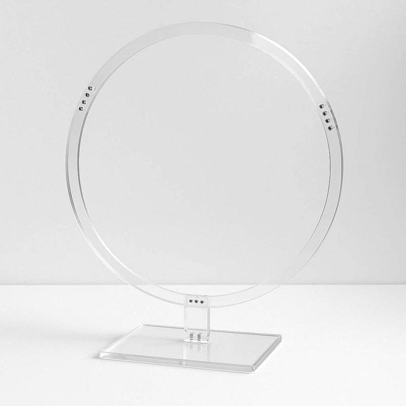Acrylic Round Hoop Wedding Arch Centerpiece 26" Clear – Tabletop Wreath Stand for Events - thumbnail number 1