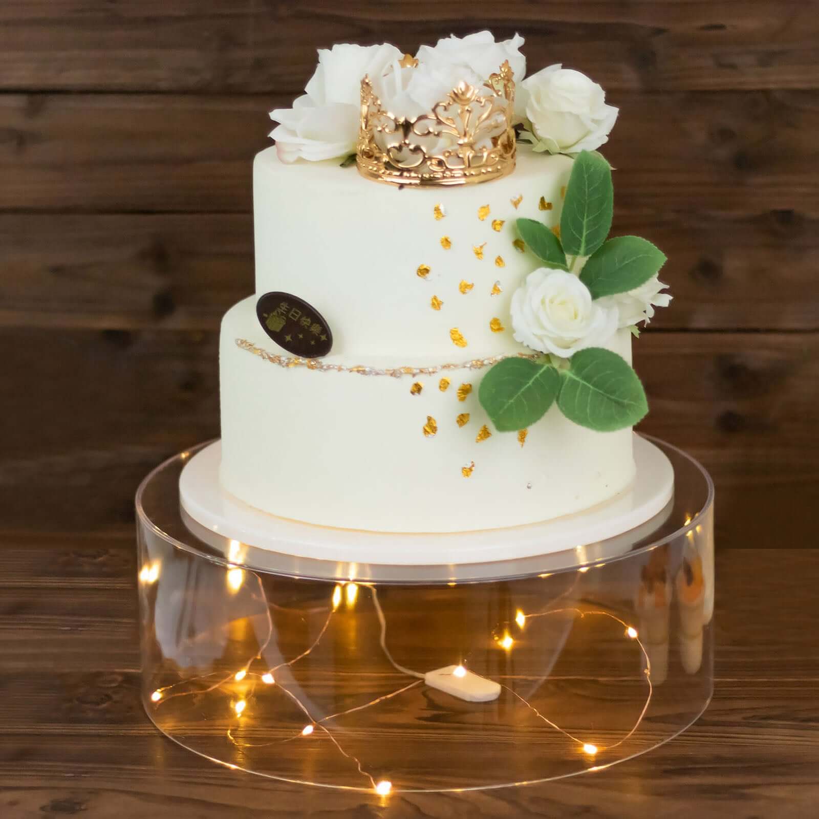 Round 14" Acrylic Cake Stand – Clear Transparent Display Box Fillable Pedestal Riser