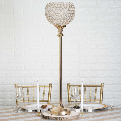 Gold Acrylic Votive Candle Holder 37" – Crystal Goblet Design for Wedding Centerpieces - thumbnail number 2