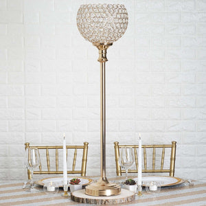 Gold Acrylic Votive Candle Holder 37" – Crystal Goblet Design for Wedding Centerpieces