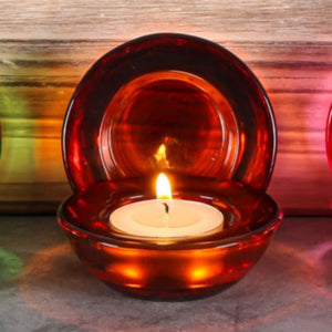 Eastland Chunky Tealight Candle Holder Amber Set of 12