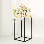 Matte Black 16" Rectangular Metal Flower Stands – 2-Pack Geometric Column Frames for Stylish Tablescapes - thumbnail number 3
