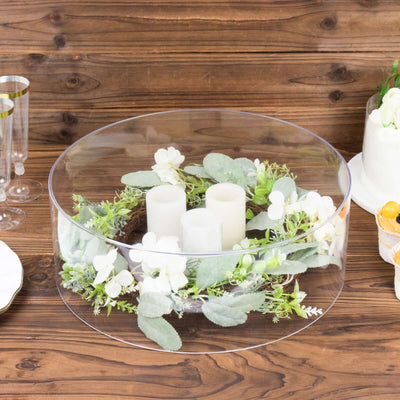 Round 14" Acrylic Cake Stand – Clear Transparent Display Box Fillable Pedestal Riser - thumbnail number 3