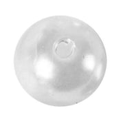 Single round white faux pearl bead with a center hole on a white background. - thumbnail number 1
