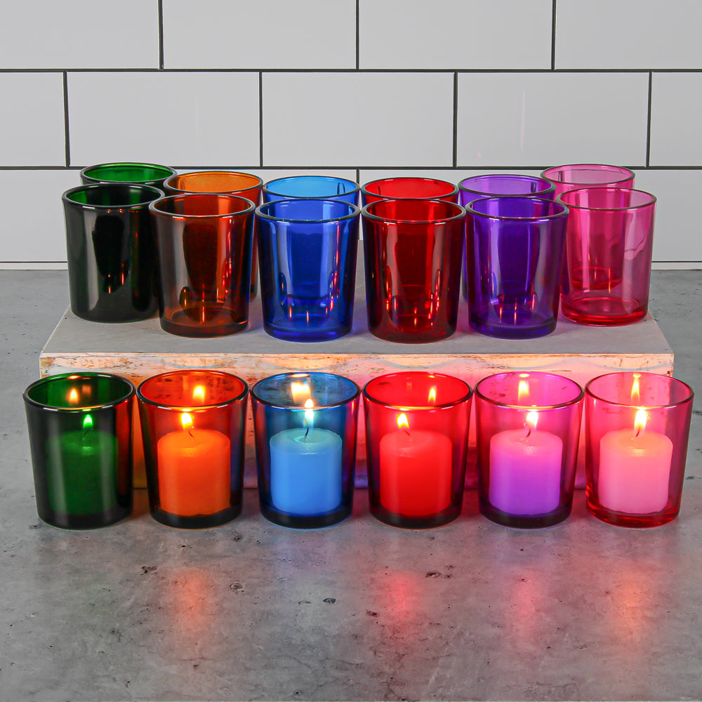 Richland Votive Candles & Eastland Colored Votive Holders Set of 72