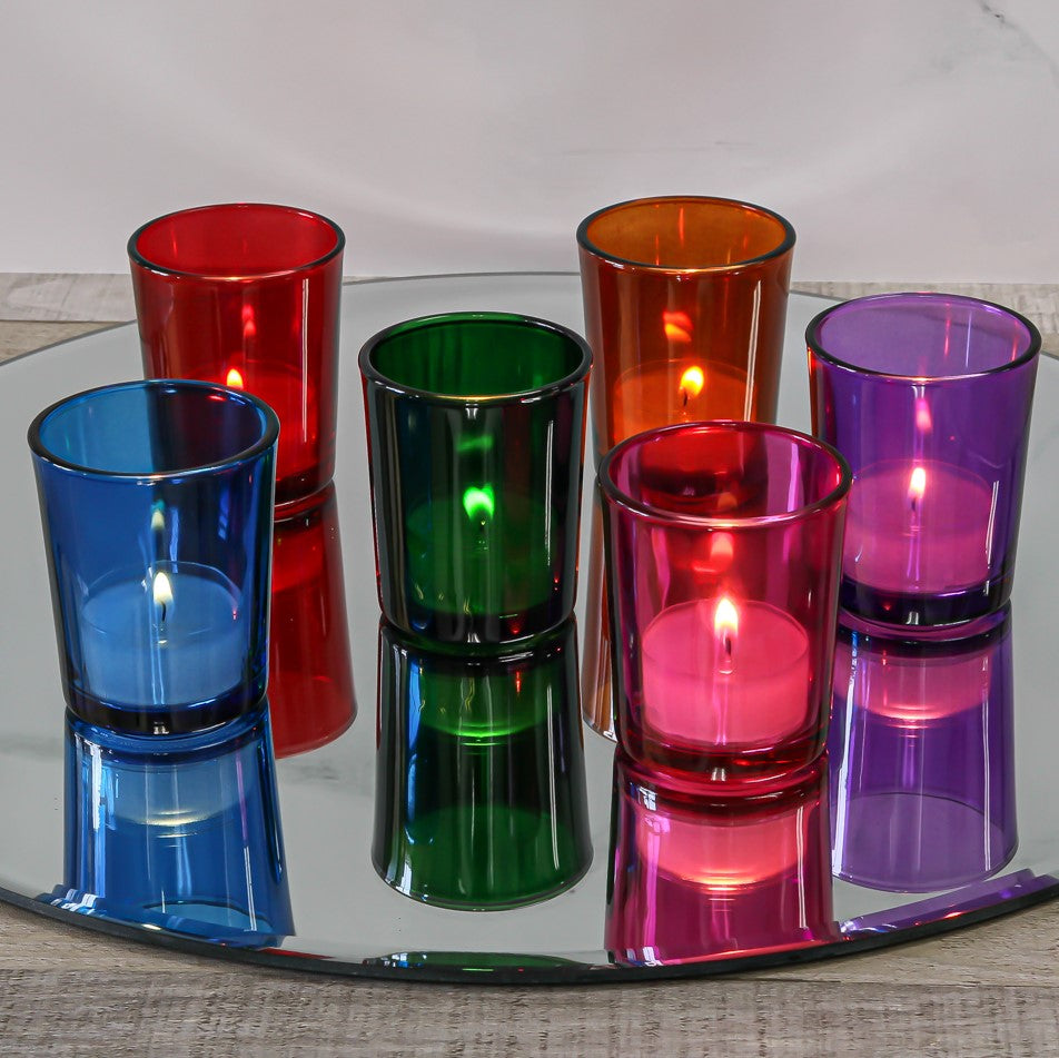 Large Mirrored Acrylic Votive Candle Holder Riser 12 inch Set of 12