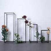 Matte Black Metal Flower Stands Set of 4 – 16", 24", 32", 40" Frames for Wedding Displays - thumbnail number 3