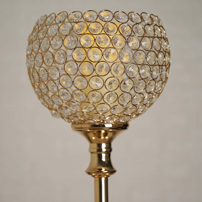 Gold Acrylic Votive Candle Holder 37" – Crystal Goblet Design for Wedding Centerpieces - thumbnail number 3