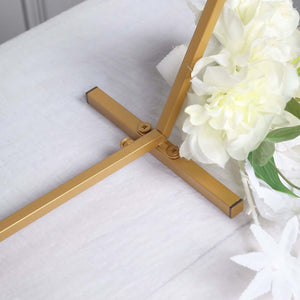 Geometric Gold Hexagon Table Arch 21" – Metal Self-Standing Wedding Flower Balloon Frame