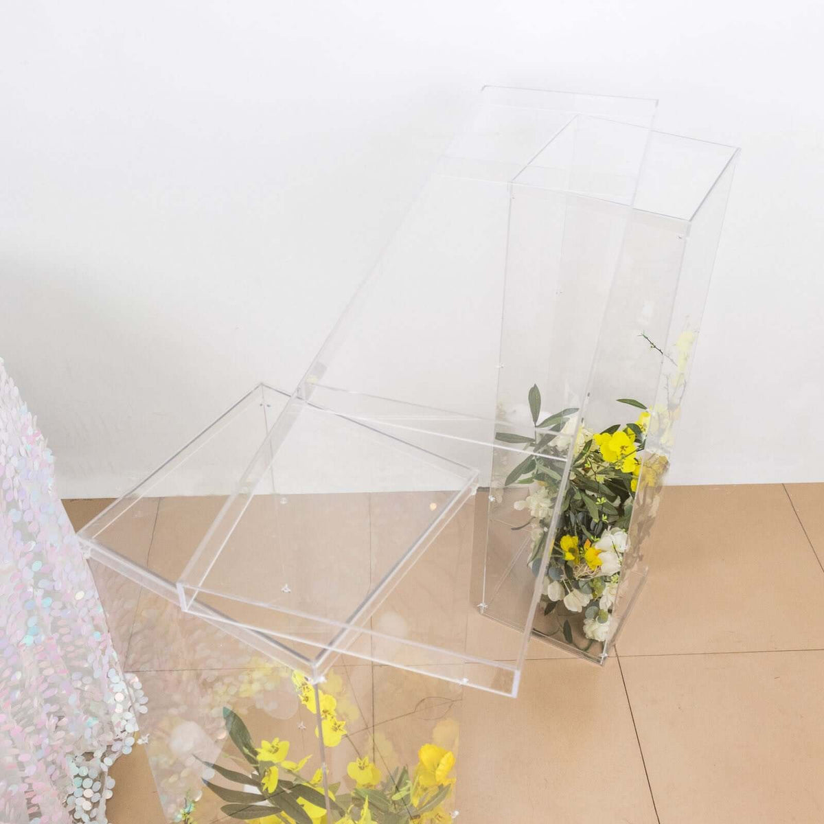 Rectangular Clear Acrylic Connector Plate 46"x12" – 4mm Thick Table Bridge with Protective Film