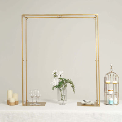 Adjustable 48" Gold Metal Flower Arch Stand – Over-the-Table Frame for Wedding Décor - thumbnail number 3