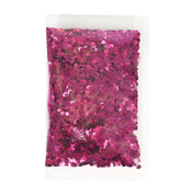 Bag of metallic hot pink chunky square glitter confetti for crafts on a white background - thumbnail number 1