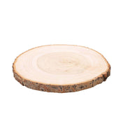 Natural round wood slice with bark edge for rustic table decor on a white background - thumbnail number 1