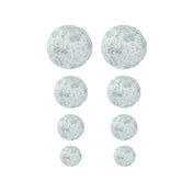 Set of 8 sage green French toile floral paper lanterns in various sizes on white background - thumbnail number 1